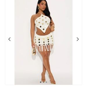 SOLD OUT‎ ON FN Swept Away Crochet Skirt Set - White